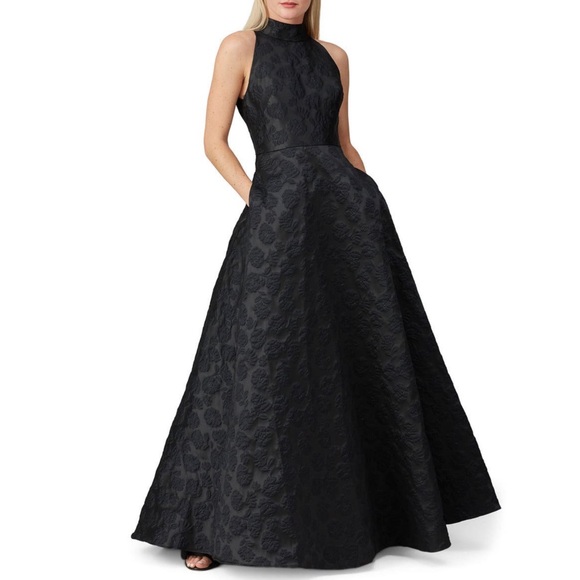 ISO Monique Lhuillier High Neck Jacquard Gown - Picture 2 of 5